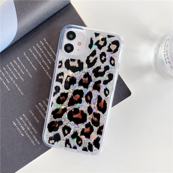 Glitter Liquid - Leopard Pattern B iPhone 11 Pro Phone Case