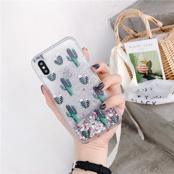 Glitter Liquid - Cactus iPhone 6 6S Phone Case