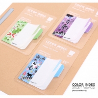 3pk Musical Note Piano Cat Flowers Cute Korean Sticky Notes Pad Novelty Bookmark