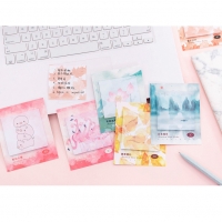 Pink Cherry Blossom Leaves Flowers Animals Landscape Cute Sticky Notes Pad