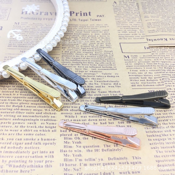 Basic Mens Metal Silver Gold Tie Clip