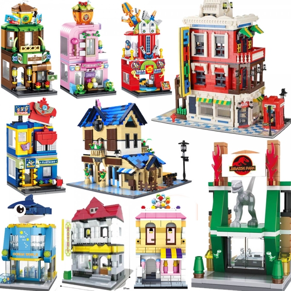 Shops Restraurant Theme Park Building Bricks