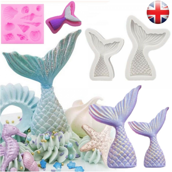 Fairy Mermaid Tail Silicone Chocolate Mould Cake Decor Icing Sugar