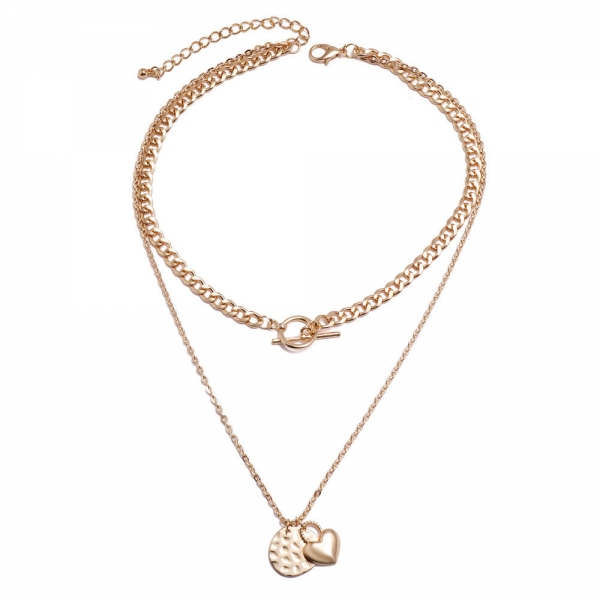 Heart Pendant Gold Chain Necklace  Fashion Women Jewellery