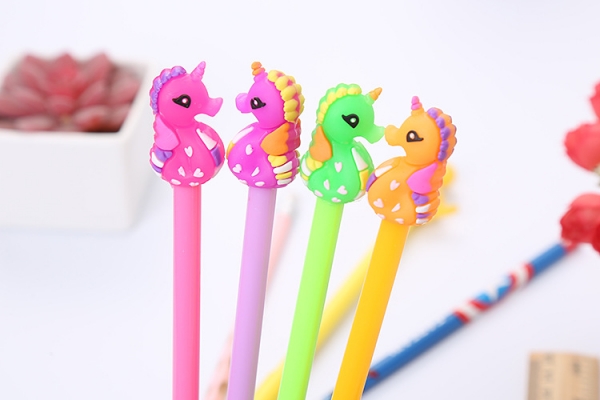 4pk Seahorse Ocean Animals Ballpoint Gel Pens Cute Kids Party Gift Bag Fillers