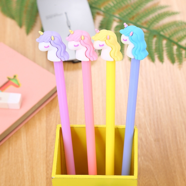 4pk Cute Unicorns Ballpoint Gel Pens Funky School Supply Party Gift Bag Fillers