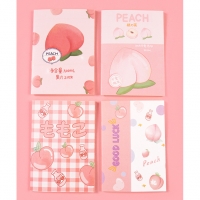 4pk Fruit Peach Pink Cover Cute Mini Notebooks Small Notepads Pocket Memo Pads