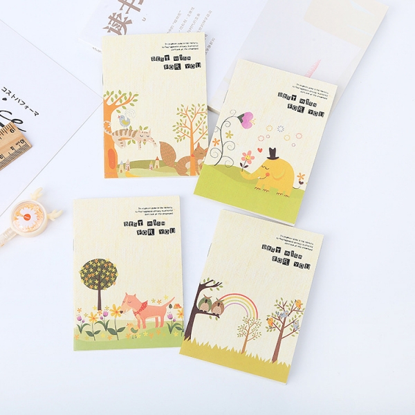 4pk Garden Animals Flowers Cute Mini Notebooks Small Notepads Pocket Memo Pads