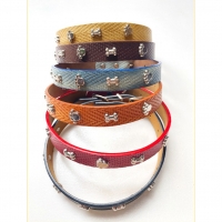 Adjustable Puppy Dog Kitten Cat Small Medium Large Pet Collar Bones Paws Studs