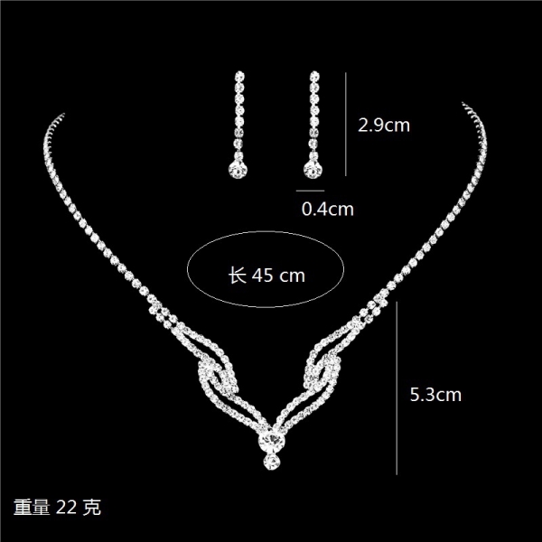 Sparkling Silver Crystal Diamante Necklace And Earrings Set Costume Jewellery