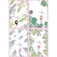 4pk Jungle Animals Rabbit Bird Tree Leaves Cute Mini Notebooks Small Memo Pads
