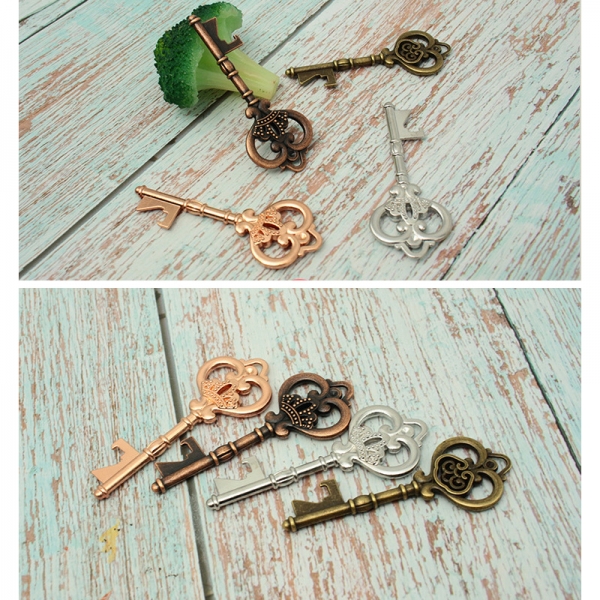 Retro Style Skeleton Key Shape Metal Bottle Opener Novelty Party Favor Xmas Gift