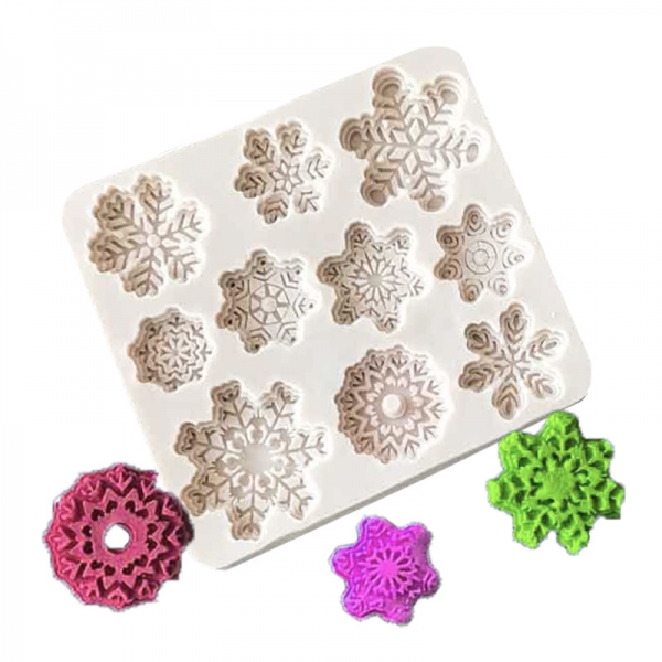 Snowflakes Christmas Silicone Mould Chocolate Fondant Jelly Sugar Craft Mold