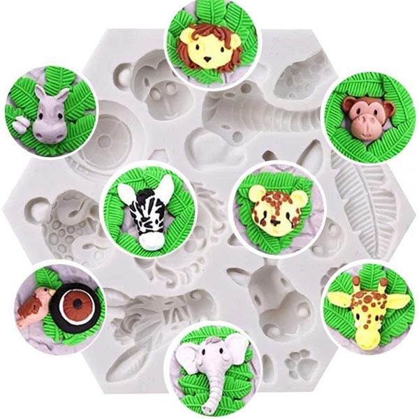 Safari Animals Sugarcraft Silicone Mould Chocolate Mold Cake Decoration Tool