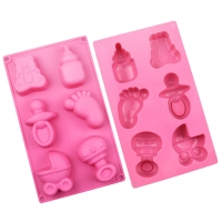 Large Baby Shower Toy Bear Feet Pink Silicone Mould Chocolate Ice Cube Soap Mold