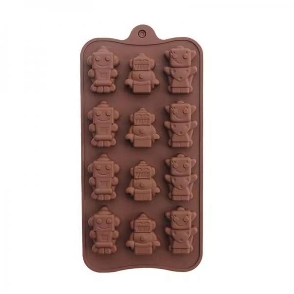 12 Robots Silicone Mould Chocolate Fondant Jelly Ice Cube Mold