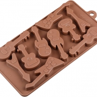 10 Rock Band Guitars Silicone Mould Chocolate Fondant Jelly Ice Cube Mold