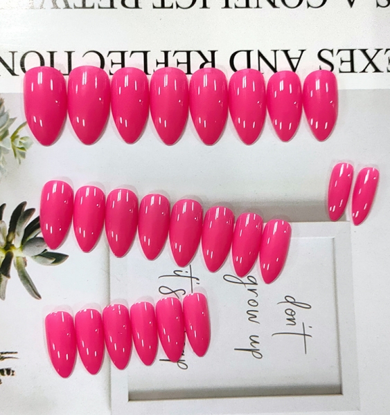 Pure Color False Nail Art Tips Full Cover Fake Nails With Glue