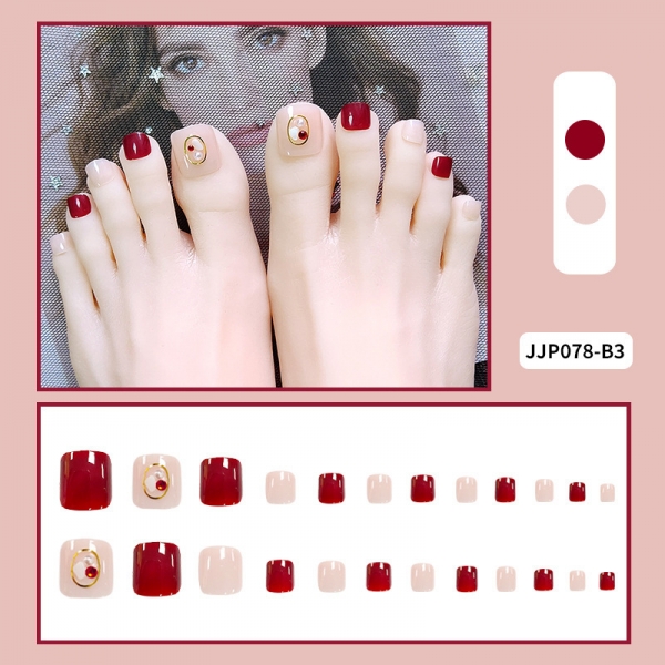 Pure Color False Nail Art Tips Full Cover Fake Nails With Glue