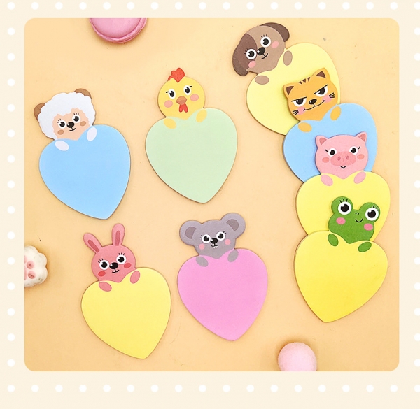 Farm Animals Dog Cat Sheep Frog Cute Sticky Notes Pad Bookmark Memo Page Markers
