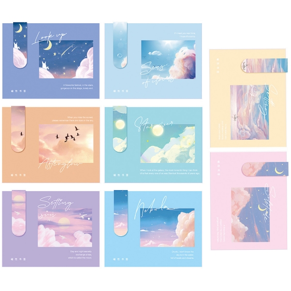 Cute Landscape Moon Sky Magnetic Bookmarks For Books Book Markers Readers Gift