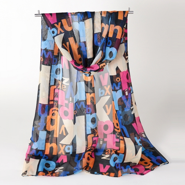 Letter Style Fashion Ladies Scarves Chiffon Scarf Womens Shawls
