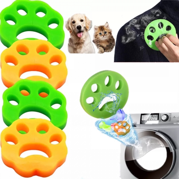 4pc Pet Hair Remover Laundry Washing Machine Reusable Cat Dog Fur Lint Catcher