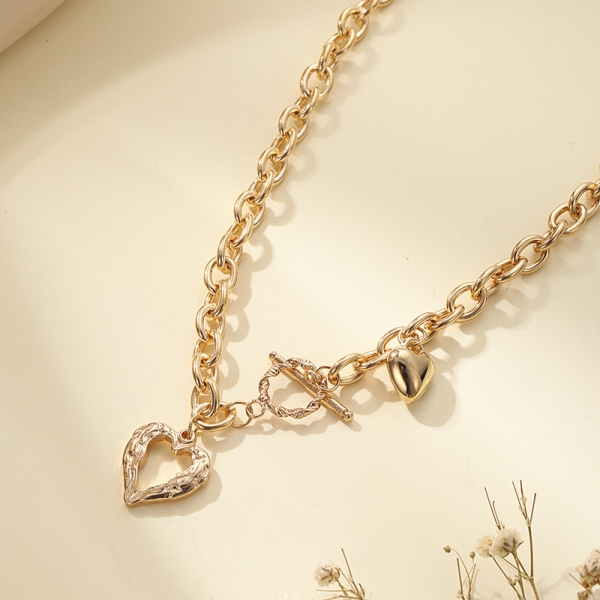 Punk Style Love Heart Necklace Pendant Choker Collar Statement Chain Fashion Women Jewellery