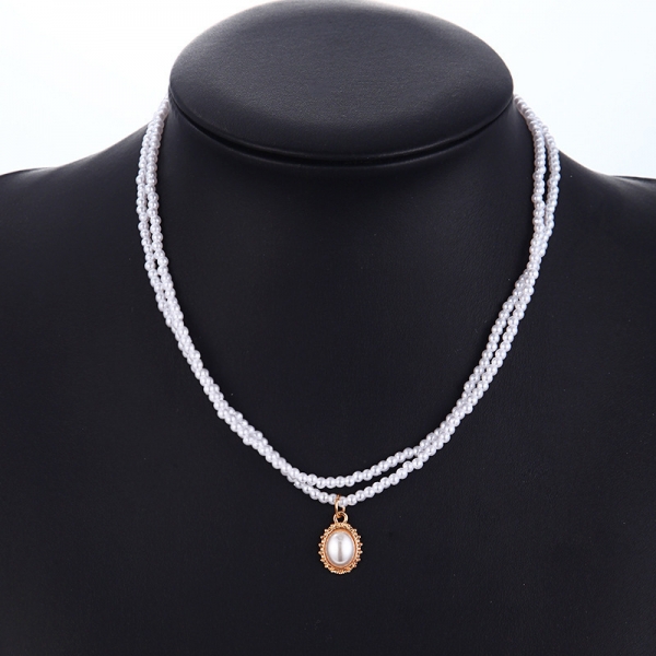 Pearl Necklace Pendant Choker Collar Statement Chain Fashion Women Jewellery