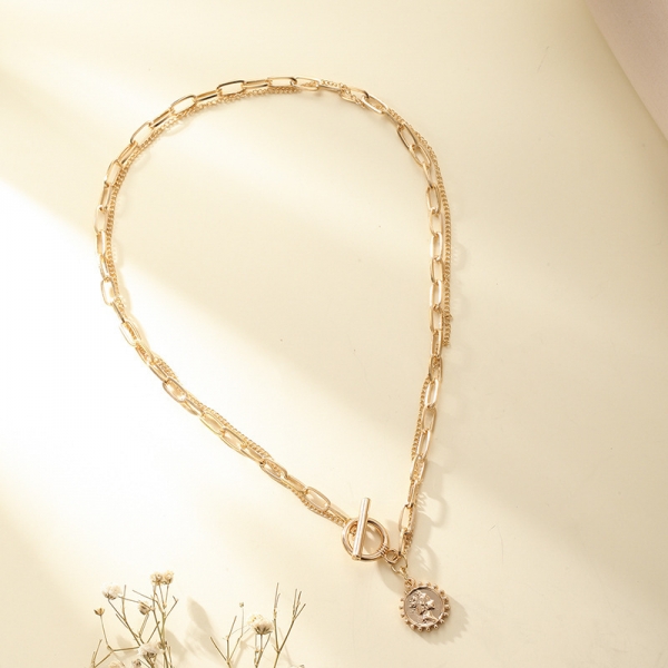 Beauty Head Necklace Pendant Choker Collar Statement Chain Fashion Women Jewellery