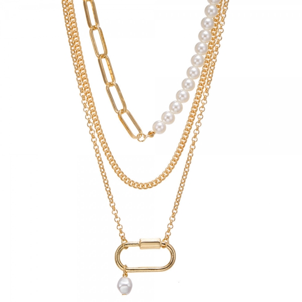 Vintage Pearl Necklace Pendant Choker Collar Statement Chain Fashion Women Jewellery