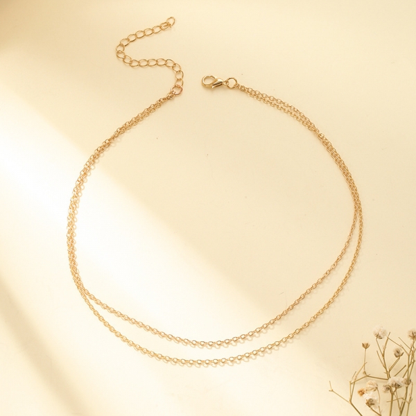 Double Bone Necklace Pendant Choker Collar Statement Chain Fashion Women Jewellery