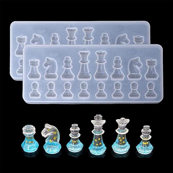 Chess Pieces White Silicone Mould Chocolate Fondant Jelly Ice Cube Mold
