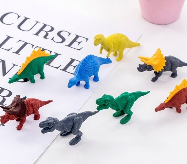 4pk Dinosaurs Animals Puzzle Erasers Fun Kids Rubbers Party Gift Bag Fillers