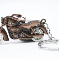 3D Bronze Cooper Motorcycle Motorbike Keyrings Novelty Metal Key Rings Xmas Gift