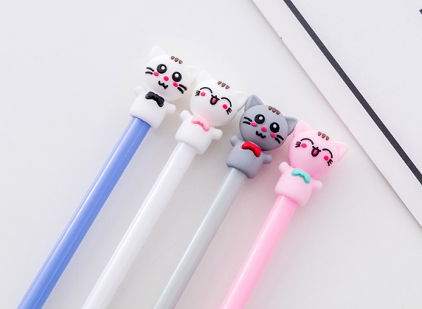 4-12pc Kitten Cats Cute Animals Ballpoint Gel Pens Kids Party Gift Bag Fillers