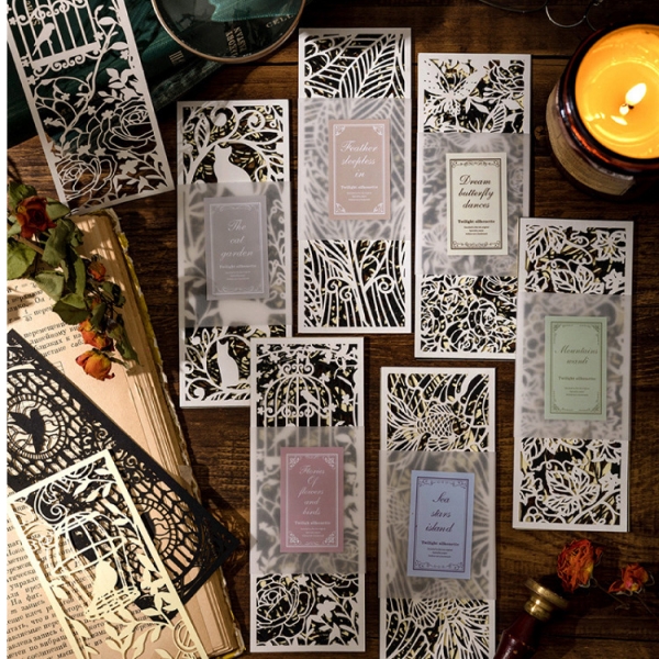 3pc Hollow Carved Garden Flowers Cat Butterflies Bookmarks For Book Readers Gift