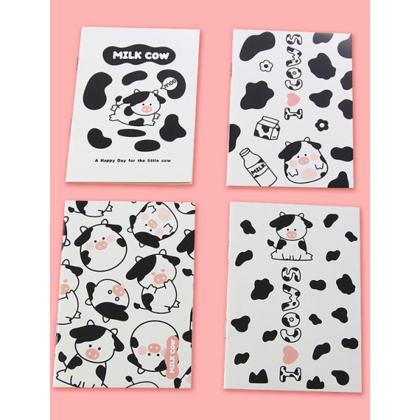 4pk Milk Cow Cute Animals Mini Notebooks Small Notepads Notes Pad Memo Pads