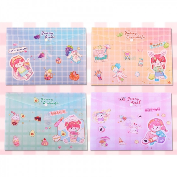 Cute Girl Fashion A4 Plastic Document Wallets File Folders
