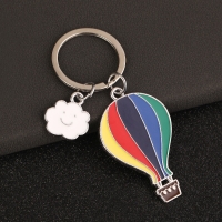 Colourful Hot Air Balloon Keyring Novelty Metal Key Ring Holiday Souvenir Gift