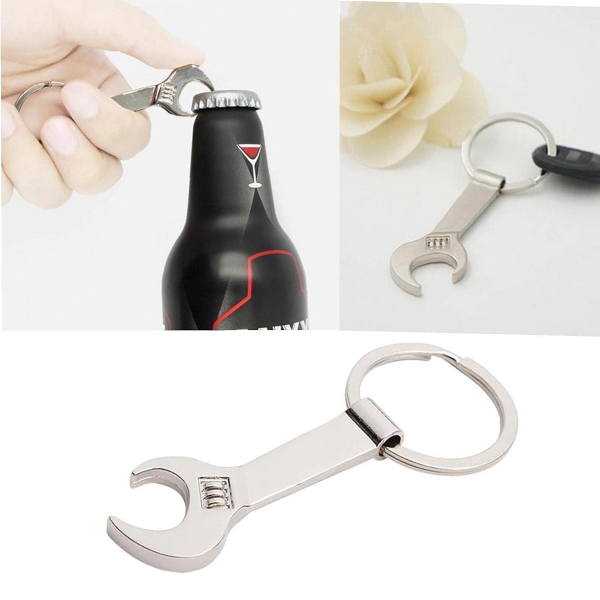 Spanner Wrench Metal Bottle Opener Keyring Novelty Fathers Day Gift Xmas Present