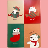 4pk Puppy Dog Christmas Cute Mini Notebooks Small Notepads Pocket Memo Pads