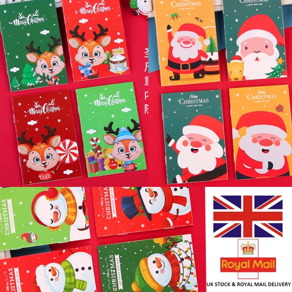 4pk Christmas Animals Snowman Cute Mini Notebooks Small Notepads Pocket Memo Pad