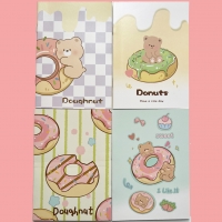 4pk Bear Doughnut Cute Animals Mini Notebooks Small Notepads Pocket Memo Pads