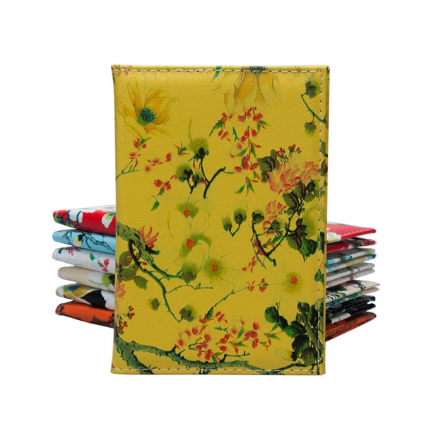 Magnolia Flower Cute Passport Cover Travel ID Holder Wallet Protector Case With Card Ticket Pouch