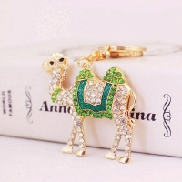 Camel Silver Green Crystal Diamante Bag Charms Handbag Women Keyrings Animals