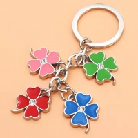 Colourful Four Leaf Clover Fashion Floral Keyring Girls Ladies Bag Charm