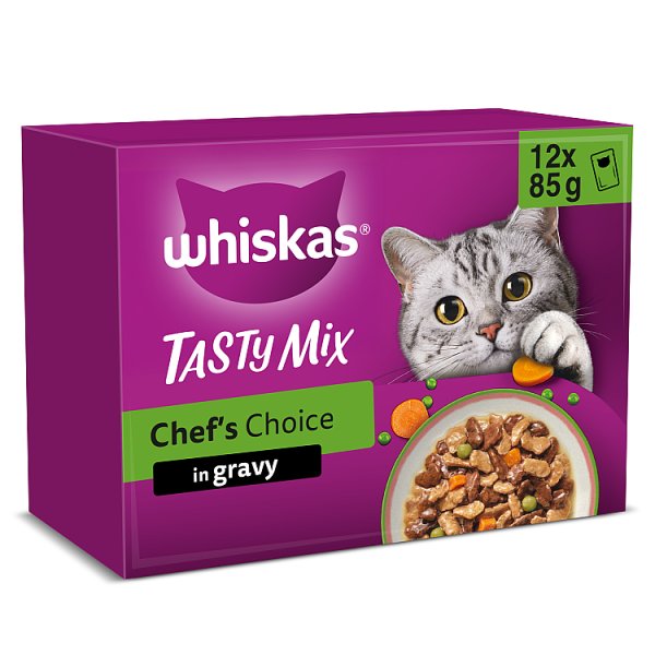 WHISKAS TASTY MIX Chefs Choice Wet Cat Food Pouches in Gravy