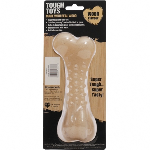 ROSEWOOD Tough Wood Bone Dog Toy
