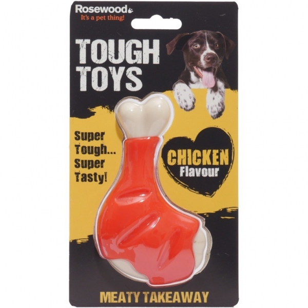 ROSEWOOD Meaty Chicken Leg Dog Toy